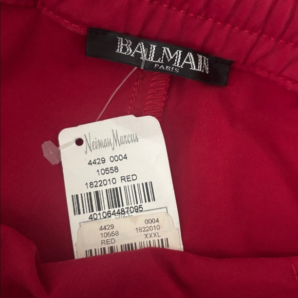 Balmain Red Quilted Joggers ( New ) - Picture 3 of 11